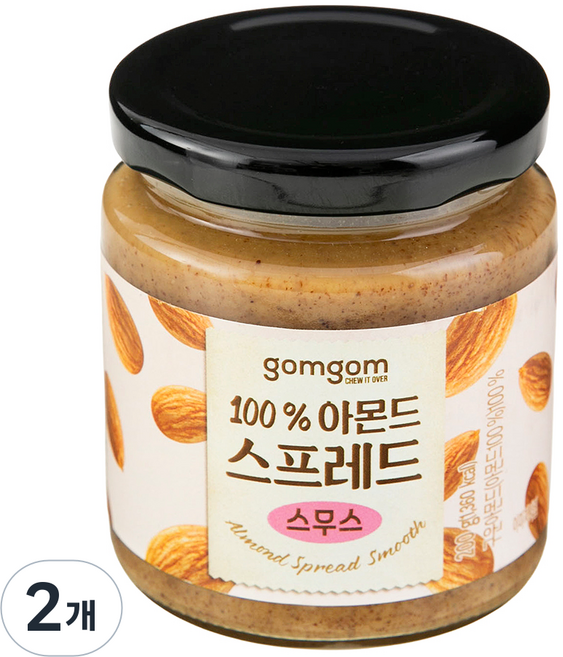 곰곰 100% 아몬드 스프레드 스무스, 200g, 2개