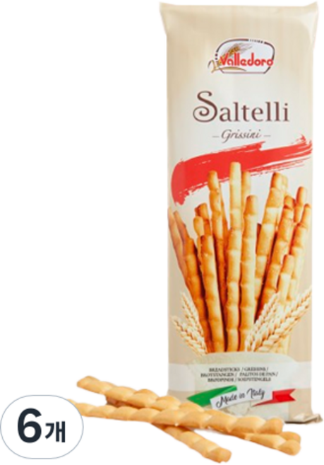 발레도로 그리시니 막대과자 쌀텔리, 100g, 6개