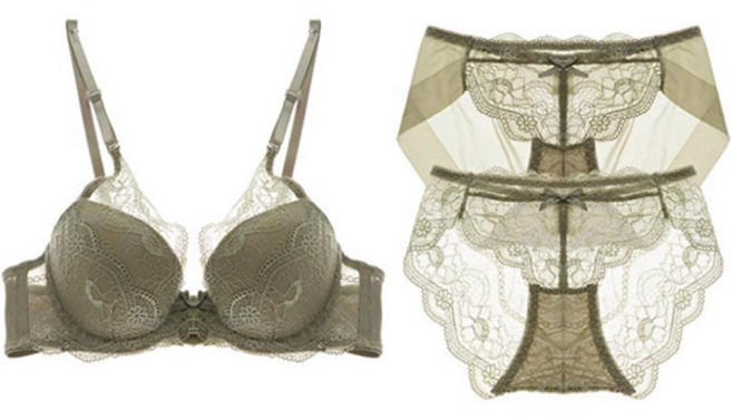 글램공감 여성용 빅사이즈 비건 와이어브라 + 레이스팬티 + 누디팬티 세트