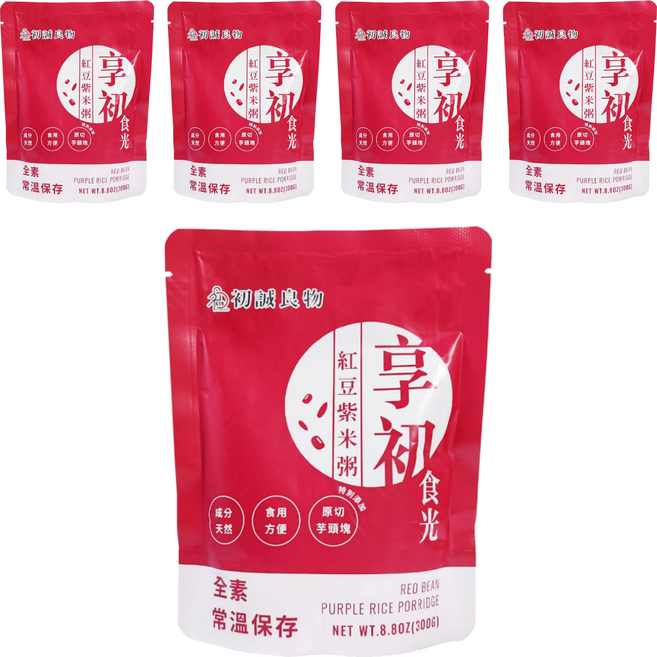 初誠良物 紅豆紫米粥, 300g, 5包