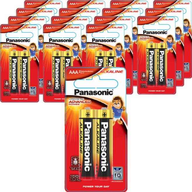파나소닉 알카라인 AAA 건전지, 2개입, 16개