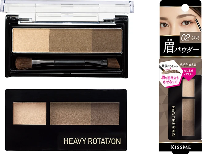 헤비로테이션 키스미 내추럴 파우더 아이브로우 2.3g, 02 애쉬 브라운, 1개 - 쿠팡