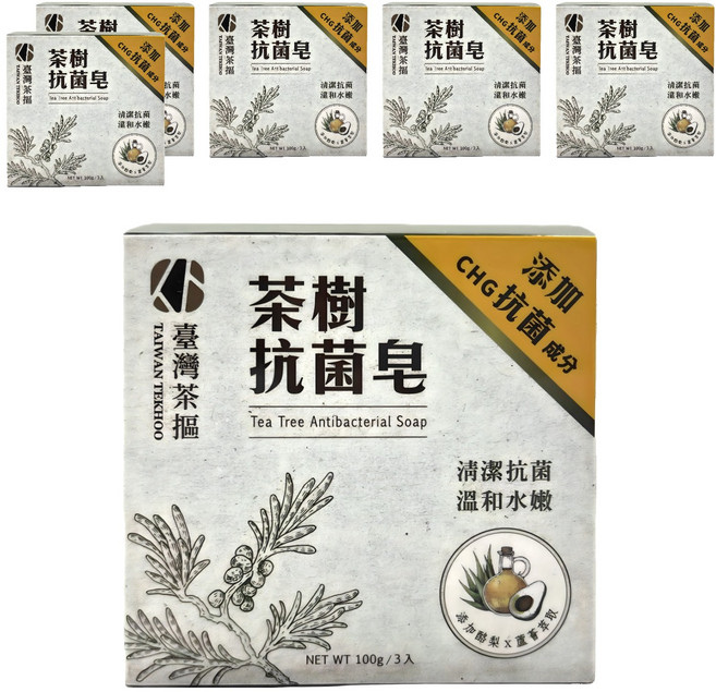 TAIWAN TEKHOO 臺灣茶摳 茶樹抗菌皂, 18個, 100g