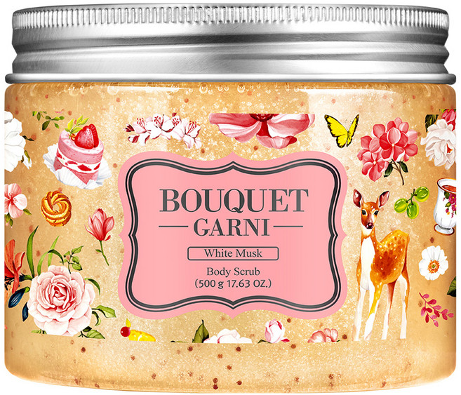 부케가르니 슈가 바디스크럽 화이트 머스크, 500g, 1개