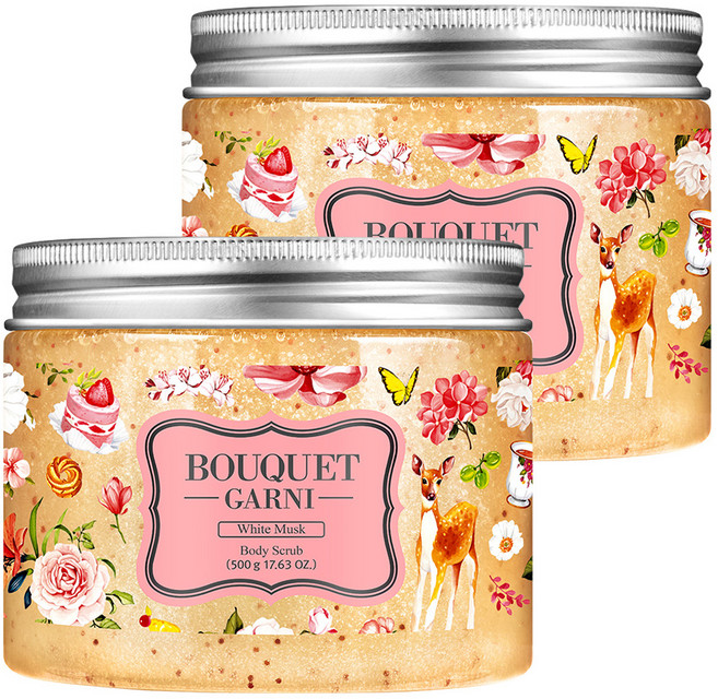 부케가르니 슈가 바디스크럽 화이트머스크, 500g, 2개