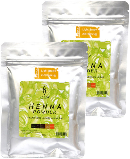 Kogen 海娜粉染髮劑 100g, 淺褐色, 2個