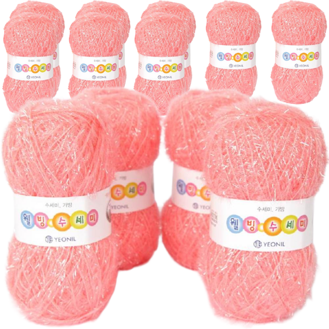 연일섬유 웰빙수세미 실, 42번 치크코랄, 12개