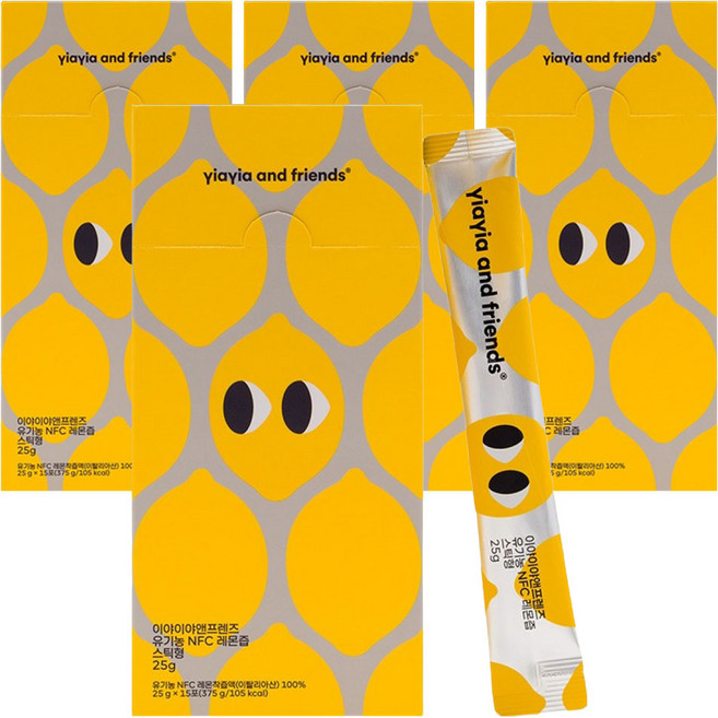 이야이야앤프렌즈 유기농 NFC 레몬즙 스틱형, 25g, 60개