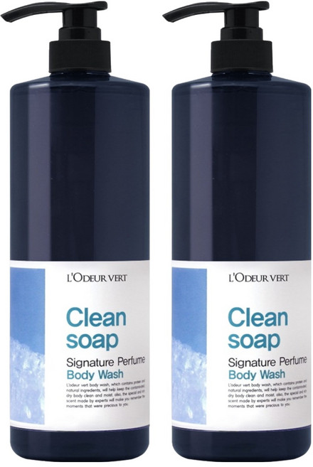 로더베르 시그니처 퍼퓸 바디워시 클린솝, 1kg, 2개