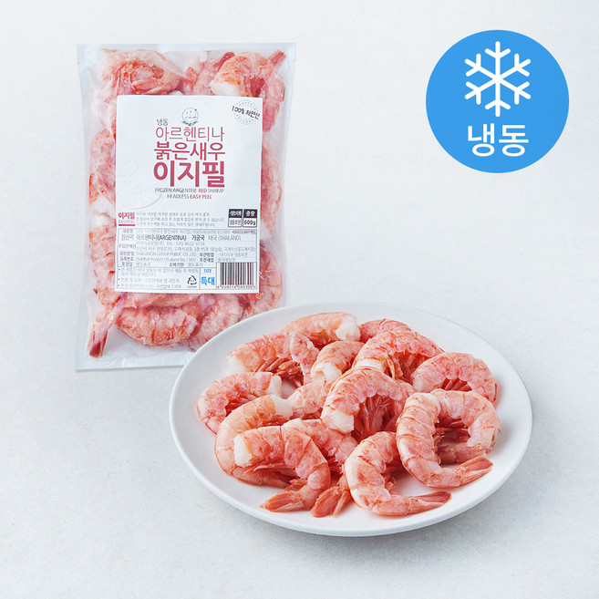 바다몰 자연산 아르헨티나 붉은새우 이지필 (냉동), 600g(특대), 1개