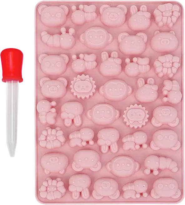 Betty's 焙蒂絲 38連可愛昆蟲動物矽膠模, 矽膠模 粉色, 1個