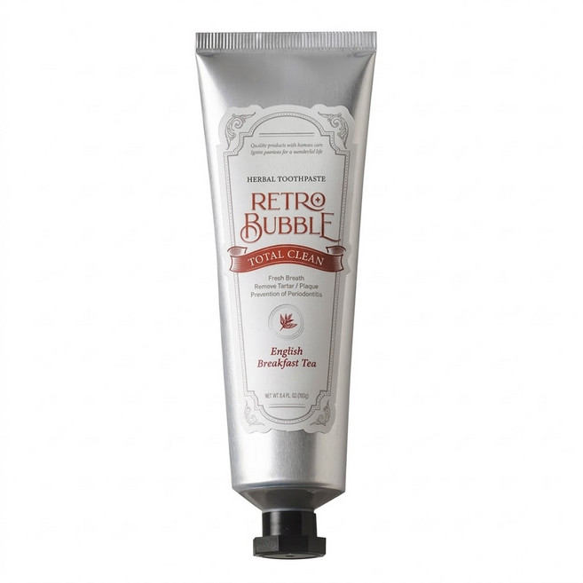 RETRO BUBBLE 全效清潔草本精品無氟牙膏 英式早餐茶口味, 100g, 1支