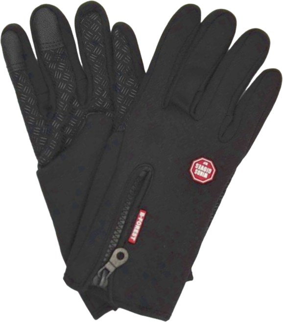 B-FOREST 秋冬騎自行車防滑觸屏手套, 黑色