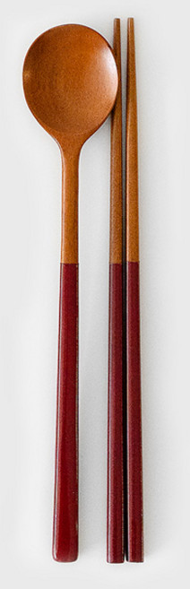 니코트 우드 라운드 수저세트, 와인, 숟가락 + 젓가락, 1세트