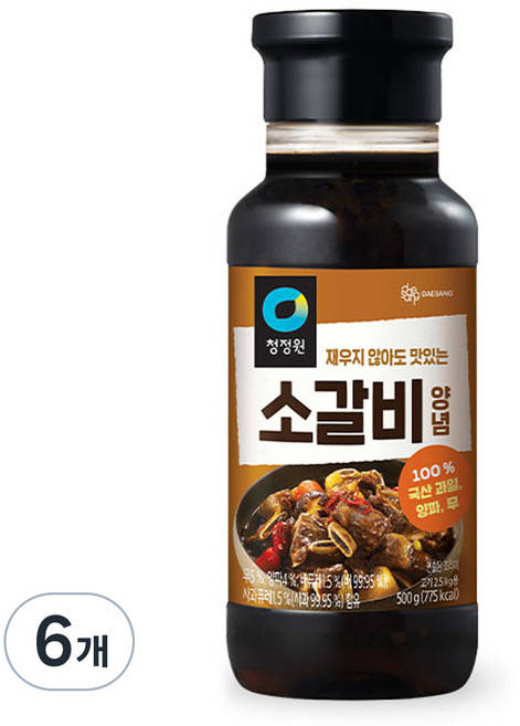 청정원 전통 소갈비양념, 500g, 6개
