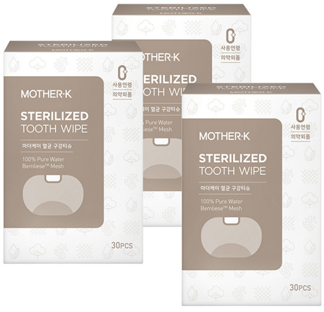 마더케이 멸균 구강티슈 30p, 120g, 3개