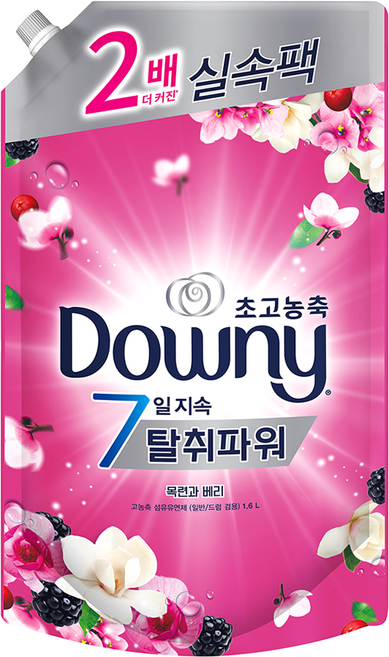 다우니 탈취파워 초고농축 섬유유연제 목련과베리 리필, 1.6L, 1개