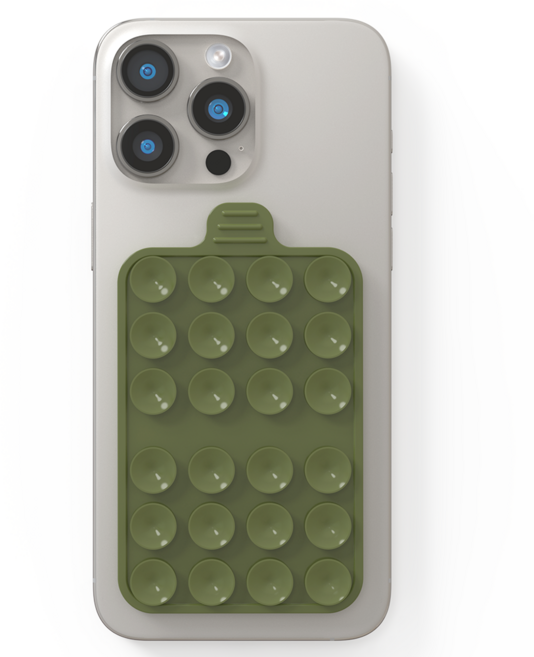 굿밸류 핸드폰 실리콘 양면 흡착패드, 카키, 1개