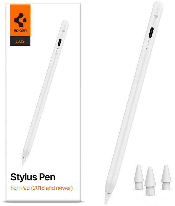 슈피겐 아이패드 애플펜슬 호환 터치 스타일러스 펜 DA12 APP07858, 화이트, 1개