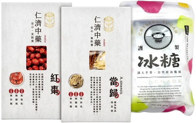 仁濟中藥 當歸養氣特惠贈送組 當歸100g + 紅棗150g + 冰糖300g, 550g, 1組