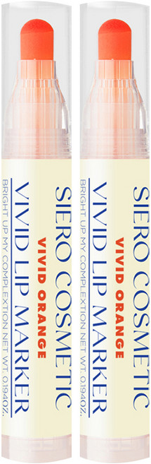 [純素美妝] SIERO COSIERO 鮮豔唇彩筆 AD, 鮮豔橘, 5.5g, 2個