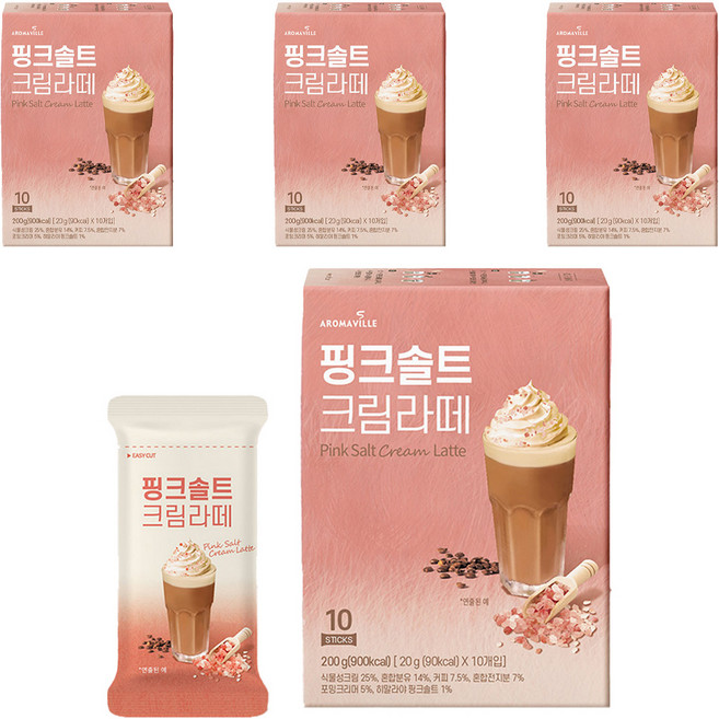 아로마빌커피 핑크솔트 크림라떼, 20g, 10개입, 4개