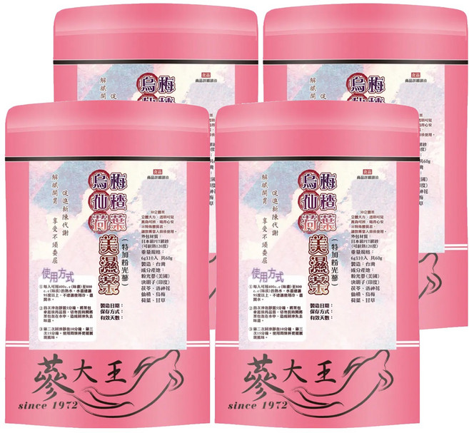 蔘大王 烏梅仙楂荷葉美濕茶包, 6g, 10包, 4袋