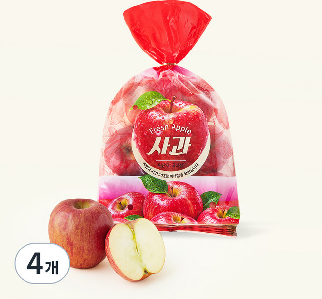 다조은 사과, 4개, 1.3kg(소과, 7~8입)