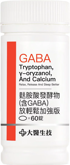 大醫生技 麩胺酸發酵物含GABA 放輕鬆加強版 60顆, 1g, 1罐