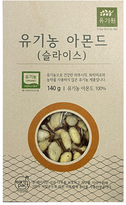 유가원 유기농 아몬드 슬라이스 토핑, 140g, 1개