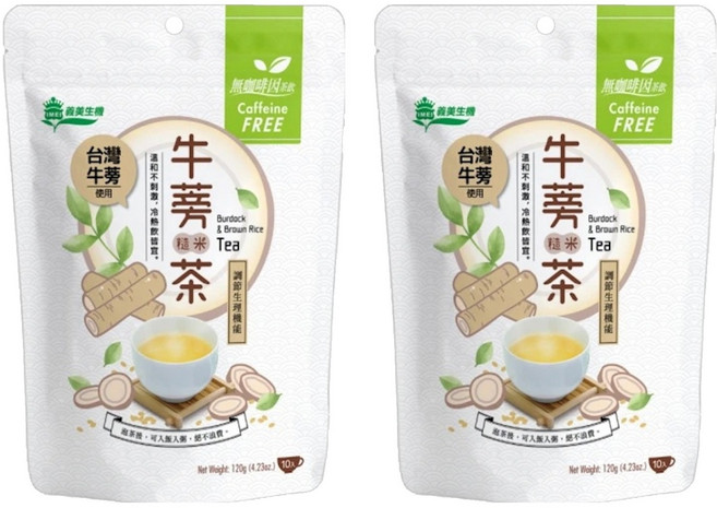 義美生機 台灣牛蒡糙米茶 無咖啡因 溫和滋養, 12g, 10包, 2袋