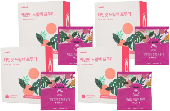 캐빈잇 드립백 원두 커피 프루티, 12g, 7개입, 4개