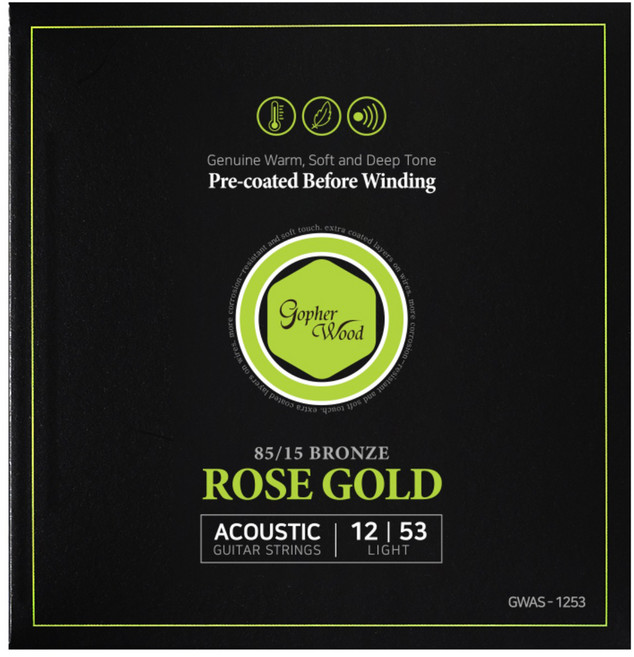 고퍼우드 코팅 통기타줄, GWAS-1253, 로즈골드, 1개