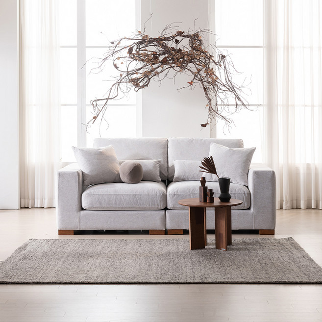 요즘공간 모떼 릴렉스 패브릭 3인용 소파 방문설치, 샌드그레이