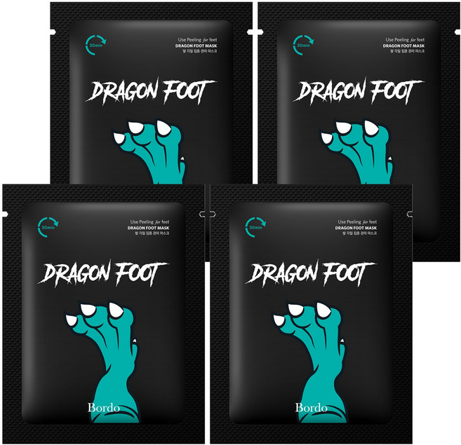 Bordo 드래곤 풋 필링 마스크, 20g, 4개