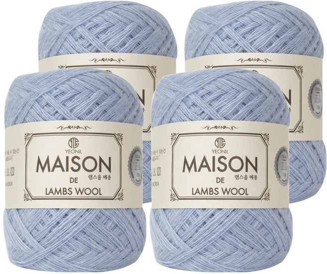 연일섬유 램스울 메종 뜨개실, 35하늘, 4개