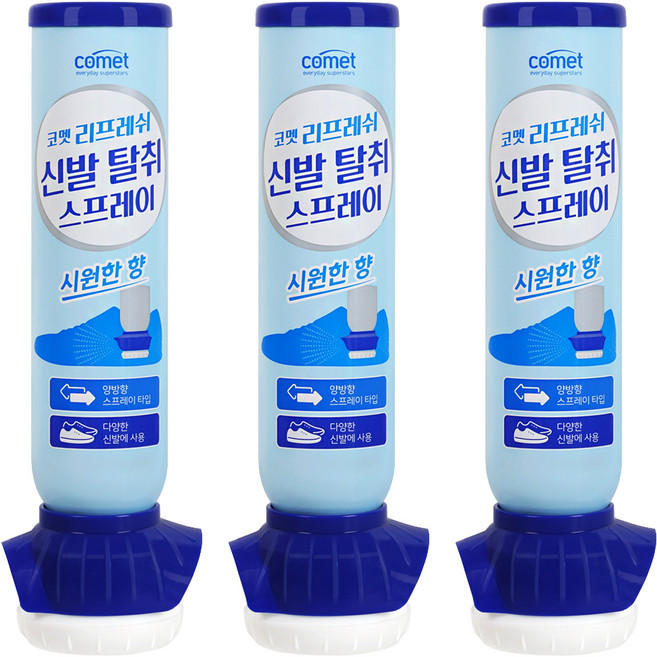 코멧 리프레쉬 신발 탈취 스프레이, 100ml, 3개