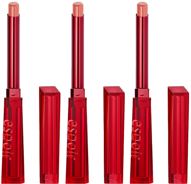 에스쁘아 더슬릭 립스틱 크림매트, 3호 포지, 0.9g, 3개