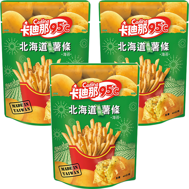 Cadina 卡迪那 95℃ 北海道風味薯條, 40g, 3包