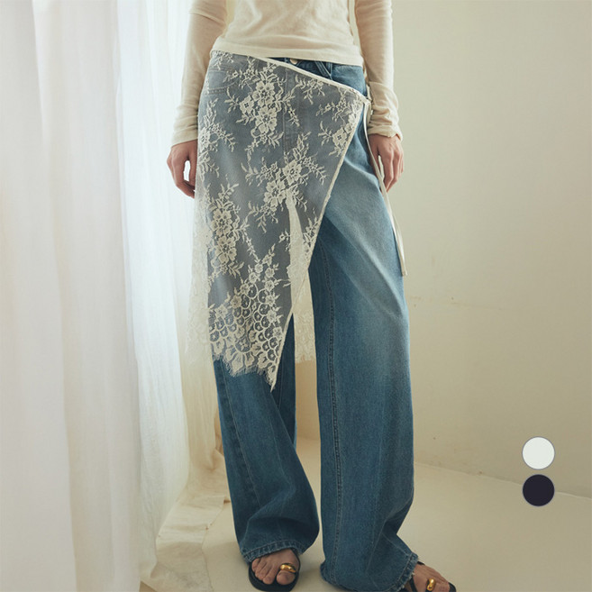 오앨 SCALLOP LACE WRAP SKIRT