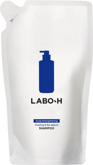 LABO-H 涼爽無油健髮洗髮精補充包, 1個, 400ml