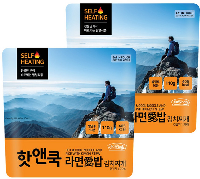 이지밥 핫앤쿡 라면애밥 김치찌개, 110g, 2개