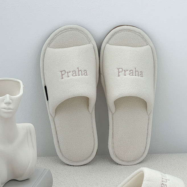 라벨라코 허니 세계 도시 자수 실내화, 크림, 2개