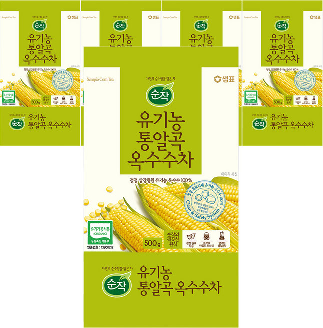 순작 유기농 통알곡 옥수수차, 500g, 1개입, 5개