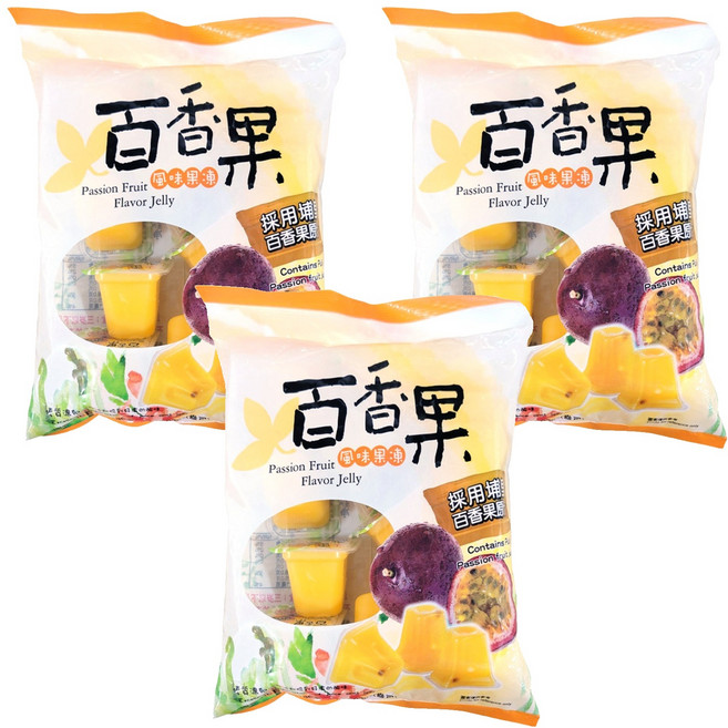 晶晶 百香果風味果凍, 480g, 3袋