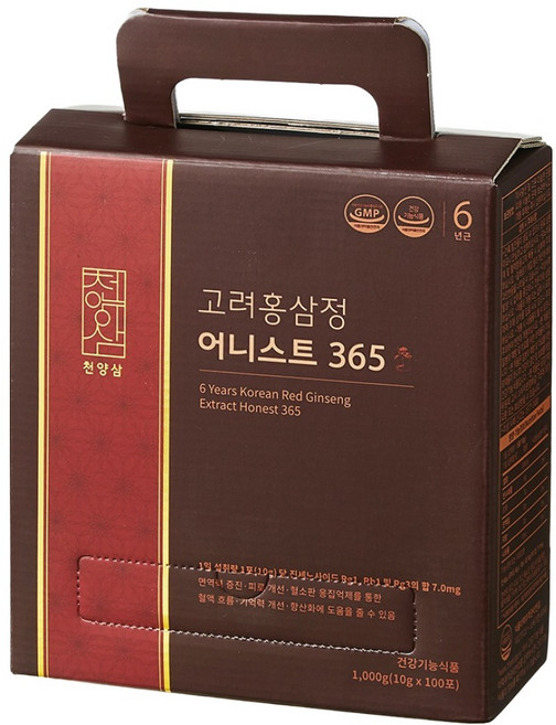 Honest 365條裝六年根高麗紅蔘精禮盒, 1盒, 1kg