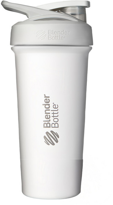 Blender Bottle Sleek SS 按壓式不銹鋼搖搖杯, 鉛白, 740ml, 1個