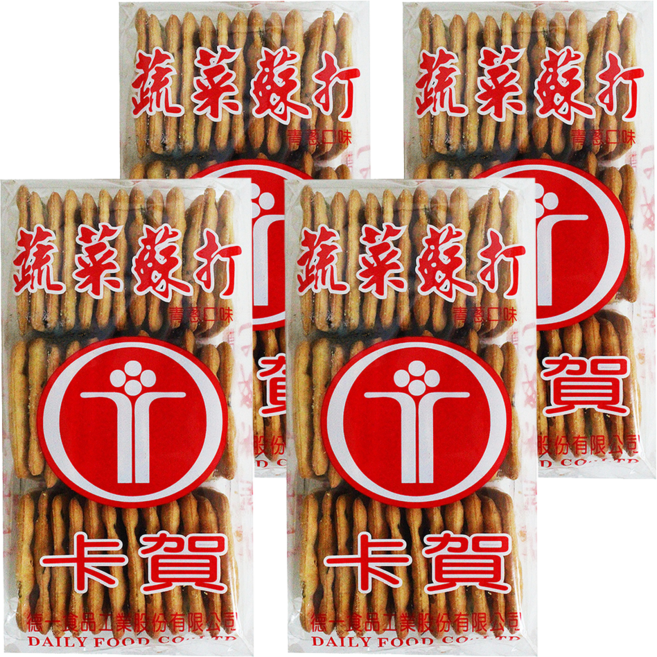卡賀蔬菜蘇打餅 青蔥口味, 140g, 4包
