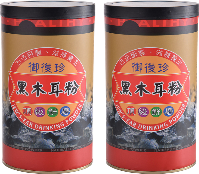 御復珍 黑木耳粉 富含膳食纖維 低卡低熱量, 300g, 2罐