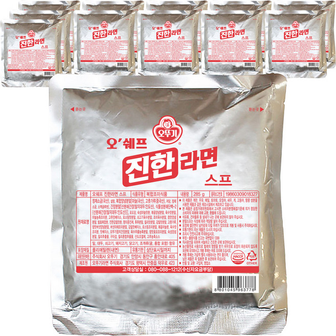 오뚜기 오쉐프 진한라면 스프, 285g, 12개